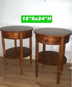 2 sided tables with drawer