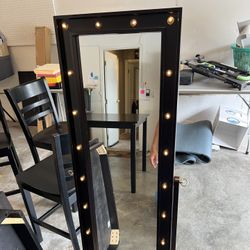 💡 Light-Up Full-Length Mirror Armoire with Jewelry Storage - $120 