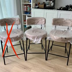 24'' Bar Stools Set of 2, for Kitchen Island. Camel