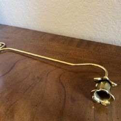Vintage Brass Flower-Shaped Candle Snuffer with Decorative Swirl Handle