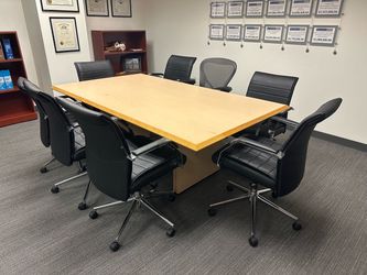 Conference room table and chairs
