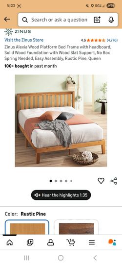Queen size wood bed frame