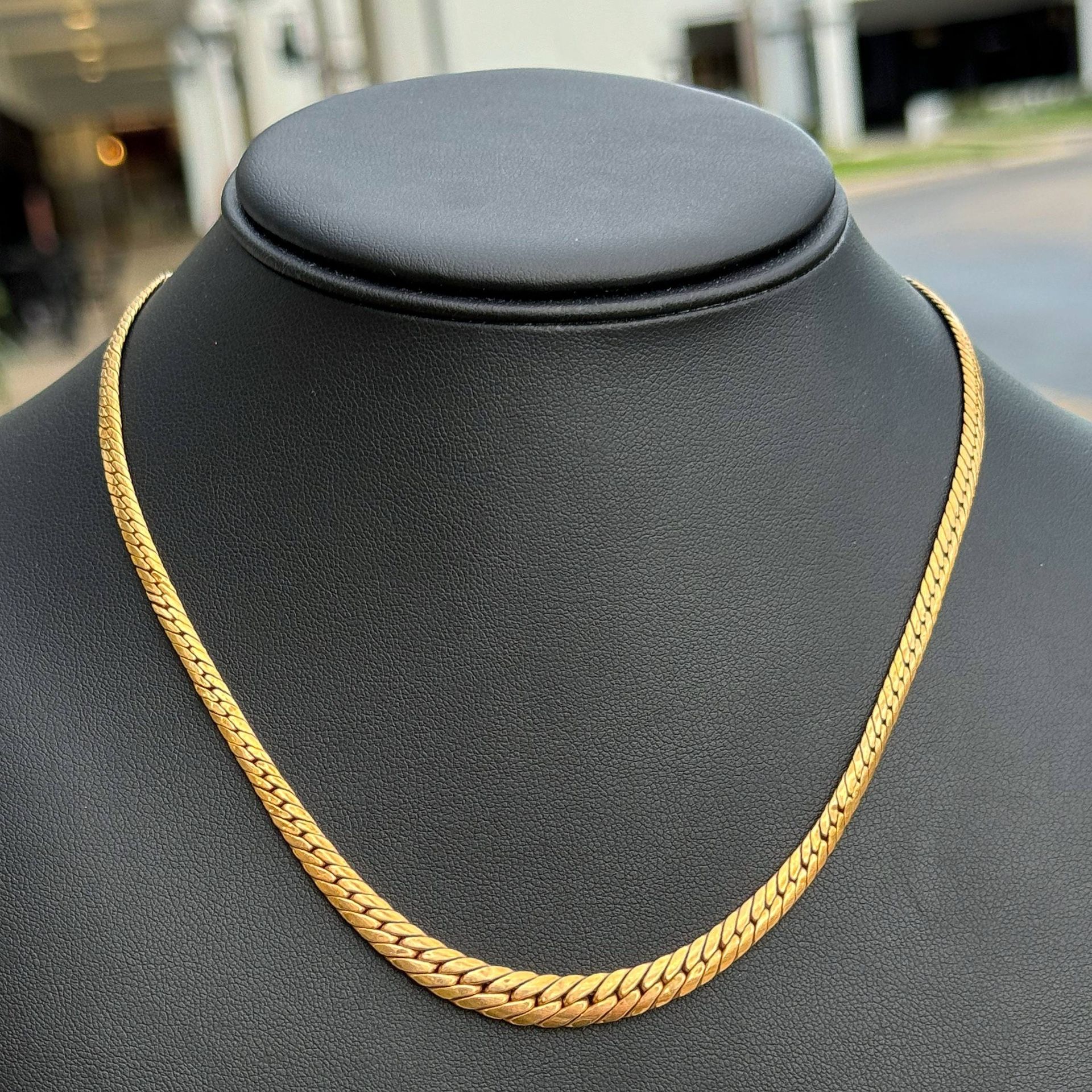 Jewelry 14k Yellow Gold Flat Cuban link 18” Chain necklace 8.2 grams 4.00mm