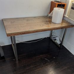 Glass top Wood Table