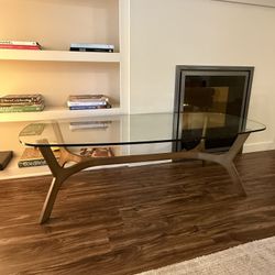 Crate And Barrel Glass Top Coffee Table