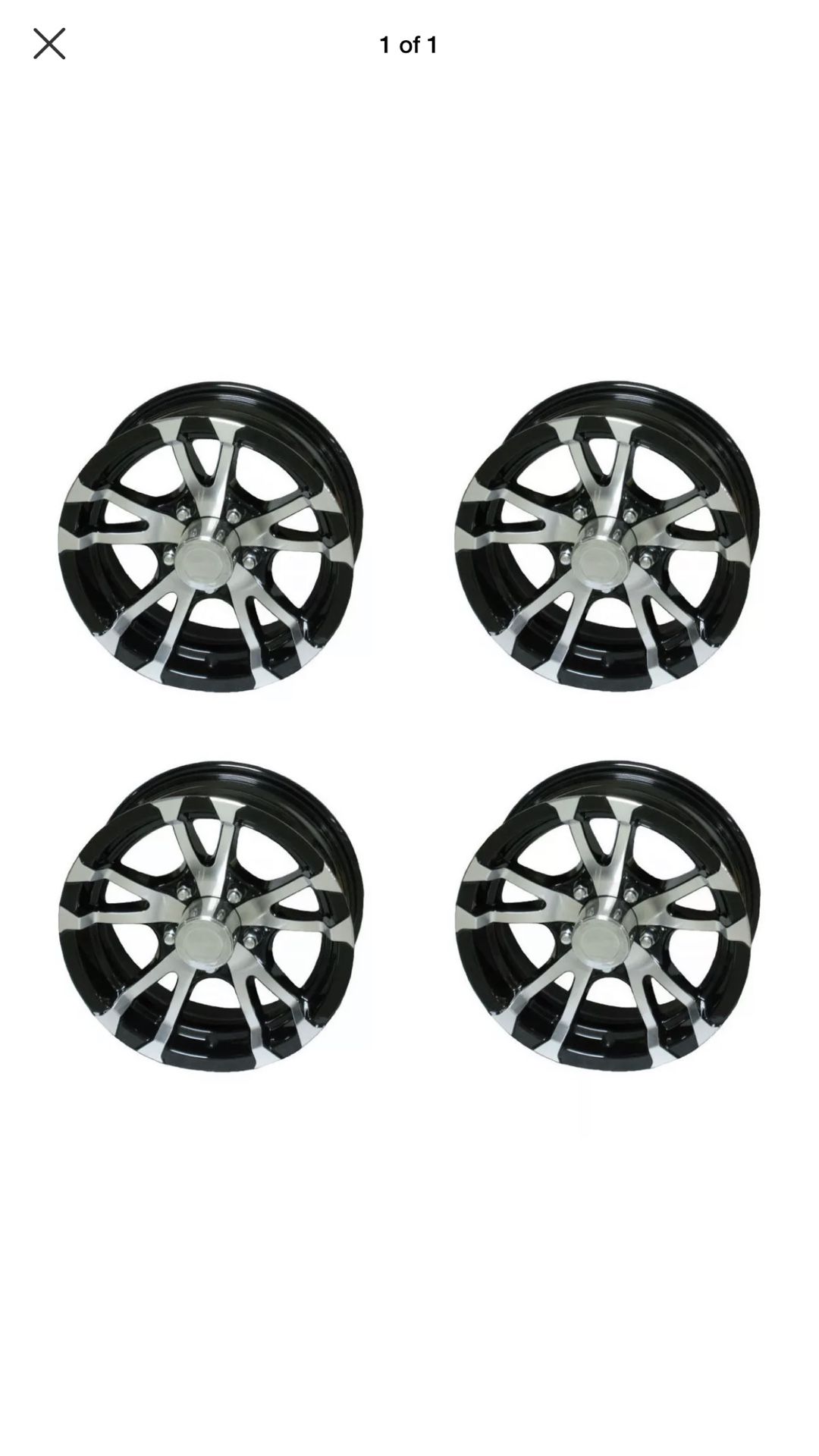 *4* 15" 5 Lug x4.5 Avalanche Black Aluminum Trailer Wheels camper rv utility boat acc