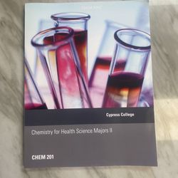 Cypress College Chemistry for Health Science Majors Il Chem 201