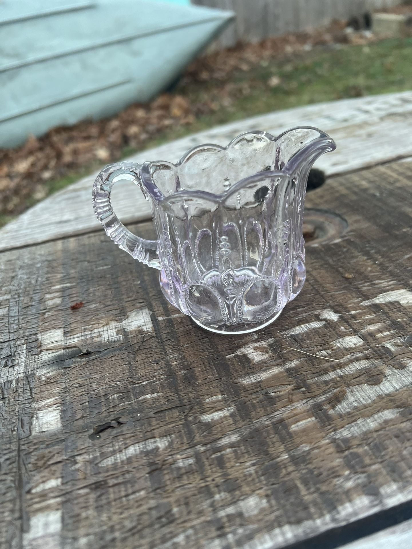 Antique Pink Glass Creamer
