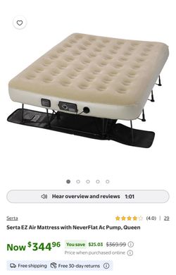Serta EZ Air Mattress with NeverFlat AC Pump, Queen