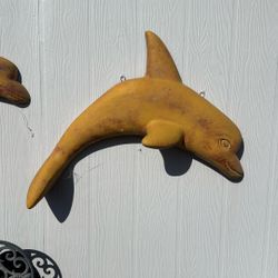 Two Resin Dolphins