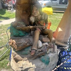 Vintage Apsit Brothers of California Lamp - Native American Warrior with Rifle