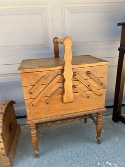 Vintage accordion sewing box