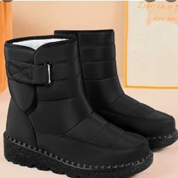 Women Mid Calf Snow Boots With Fake Fur Lining 