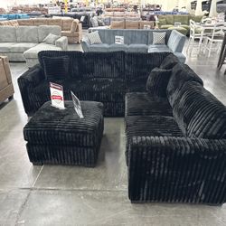 New Black Sectional 