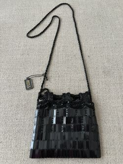 Black sequin Evening shoulder bag