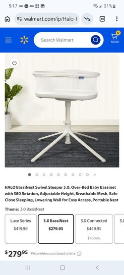 HALO BassiNest Swivel Sleeper 3.0, Over-Bed Baby Bassinet with 360 Rotation $185