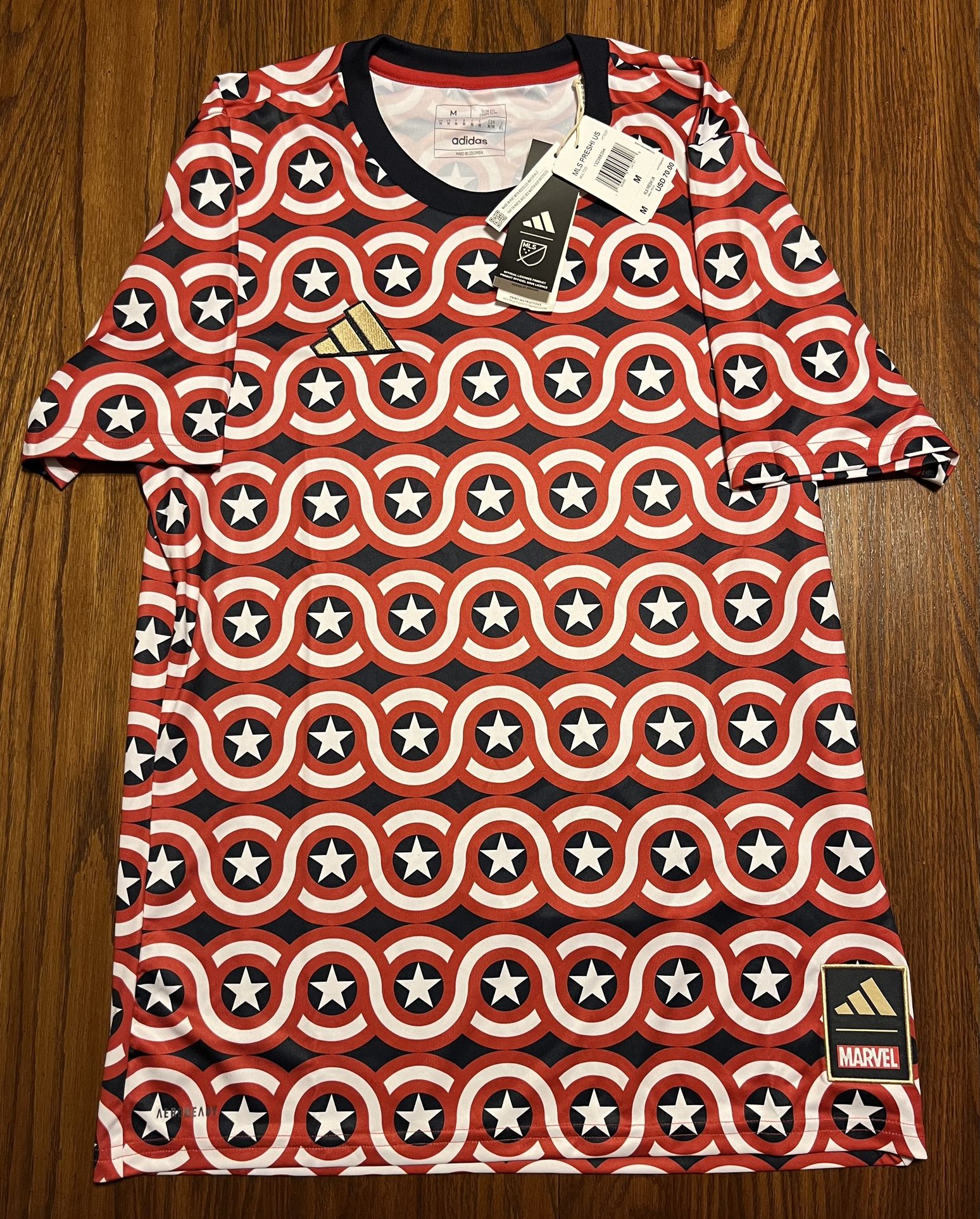 Adidas MLS Captain America USA 2023-24 Pre-Match Jersey - MWT Sz Men M MSRP: $70