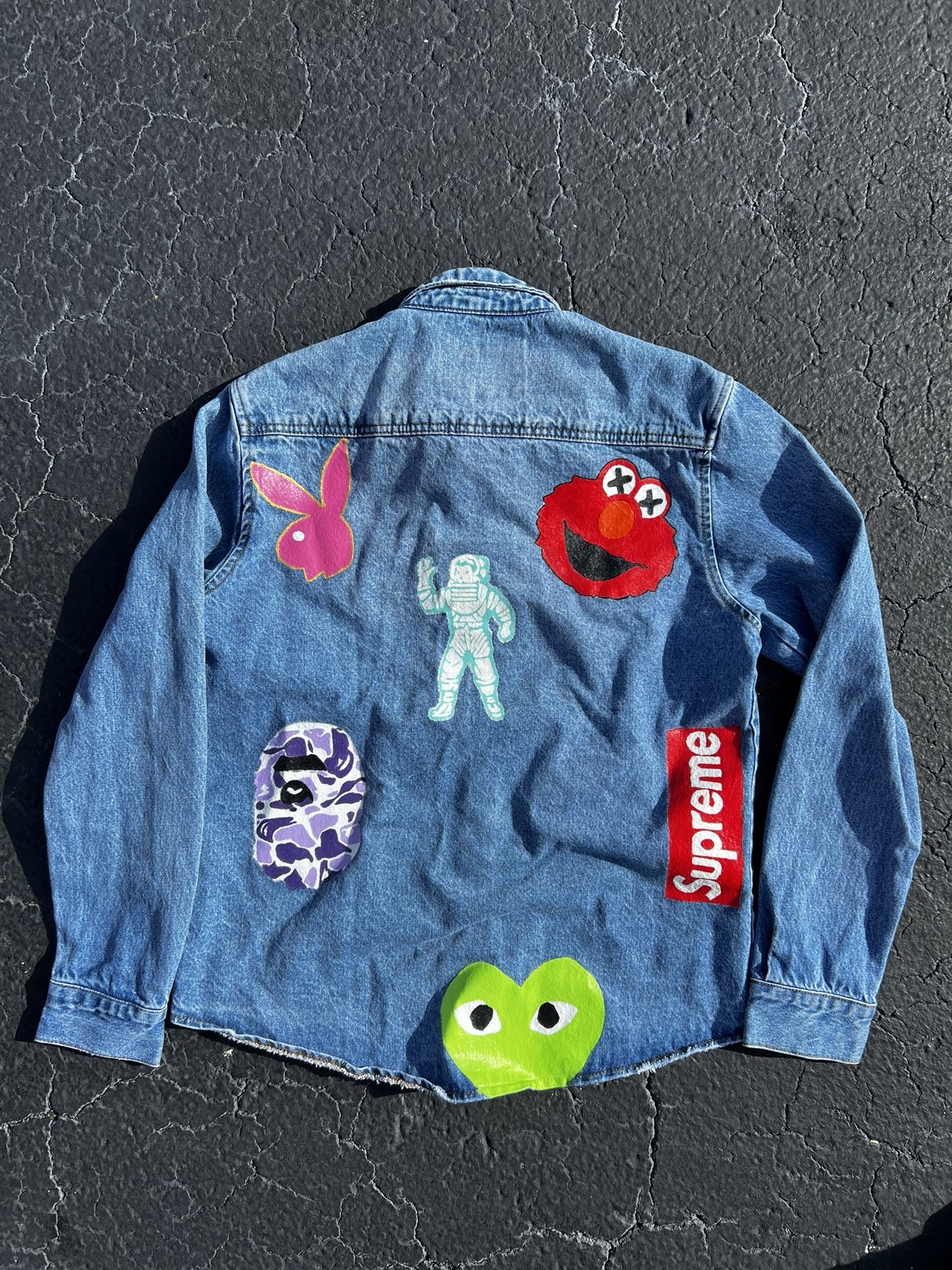 “Designer Junkie” Hand-painted Jean Jacket