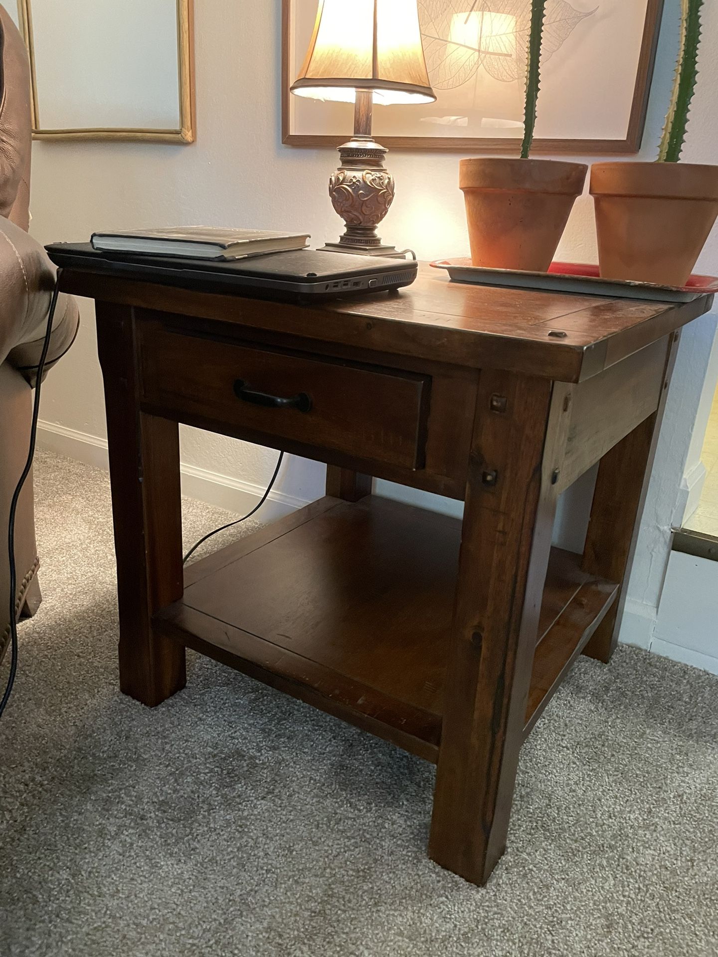 Pier 1 Imports Solid Wood Side Table