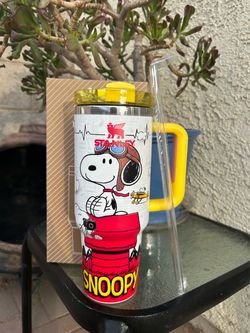 Snoopy Yellow Aviator 40 oz Tumbler