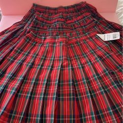 Red Plaid Uniform Skirt-multiple Sizes