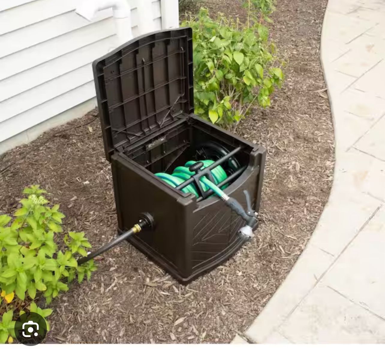 SUNCAST Slide Trak Hose Hideaway with Commercial 100' Hose
