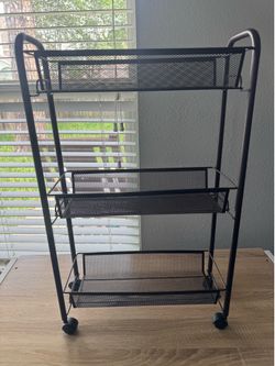 Metal Mesh Rolling Cart