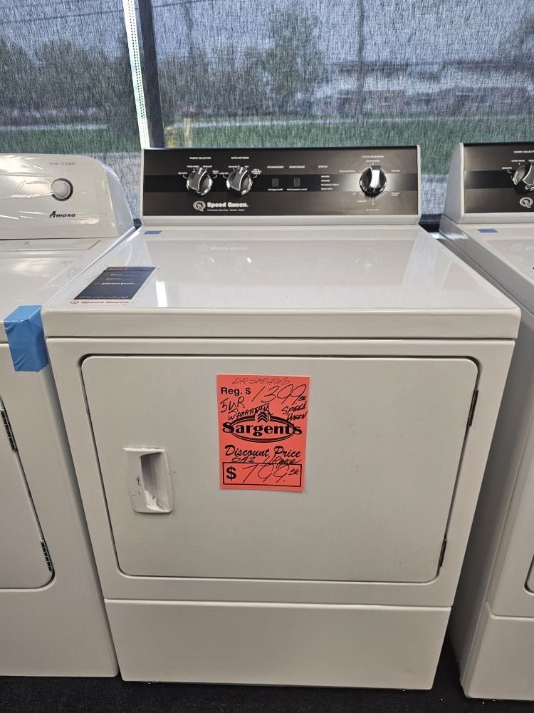 Speed Queen® DR5 7.0 Cu. Ft. White Front Load Gas Dryer