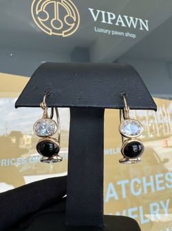 14k yellow gold stone hoop earrings