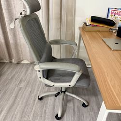 Desk Chair With Headrest Light Grey