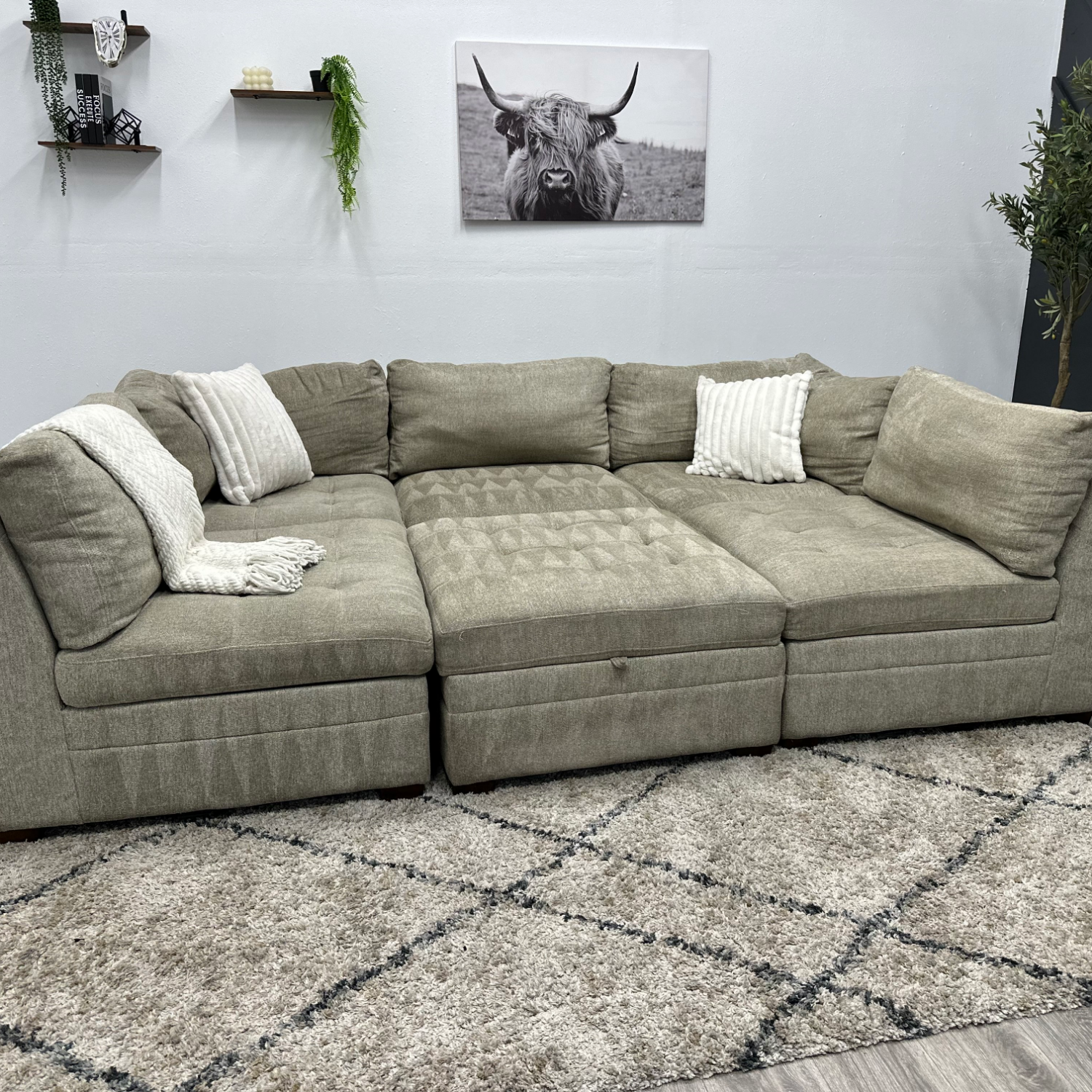 Cream Modular Sectional Couch - Free Delivery