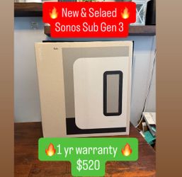 🔥 SONOS SUB GEN 3 🔥 1 yr warranty. 🔥 $520 🔥