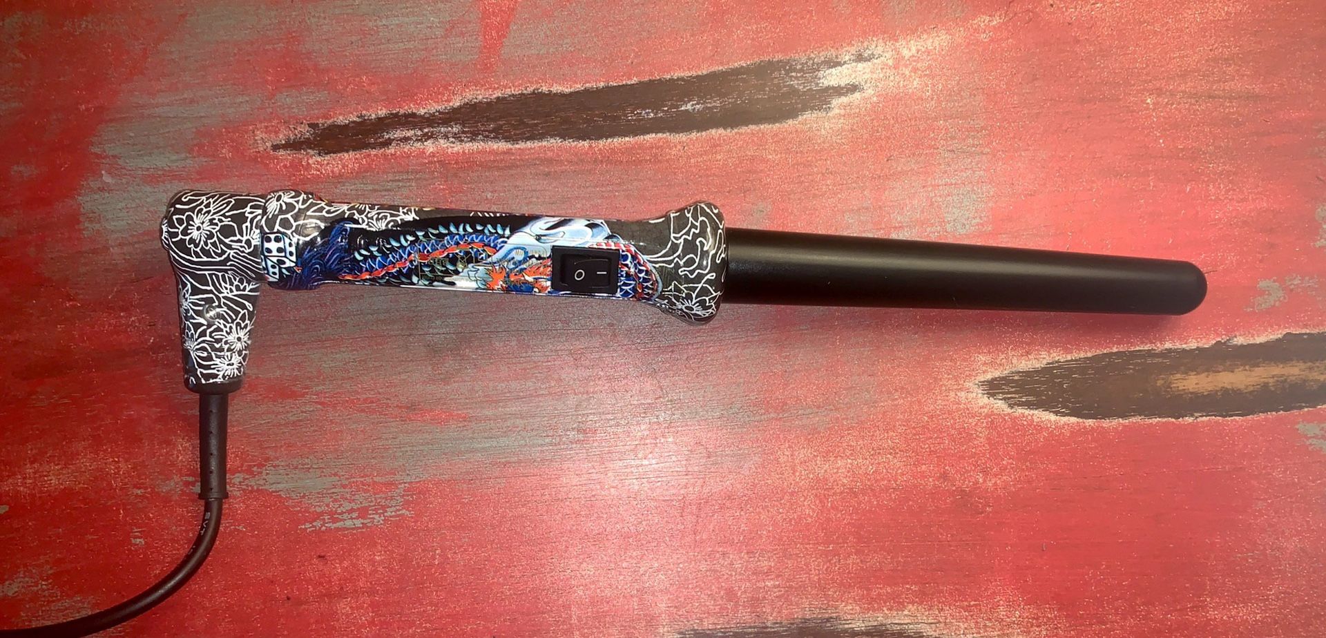 HerStyler Tattoo Baby Curls Grande Professional Curling Iron in BLACK Skull Design Her Styler