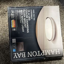 New - Hampton Bay Ashburrow 15 in. LED Color Changing Flush Mount with Night Light