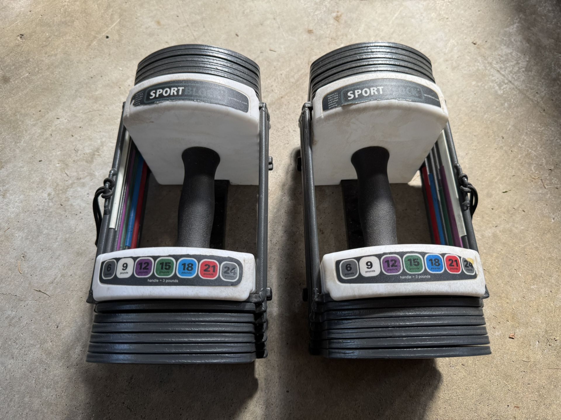 Sport Block Adjustable Weights 6-24lbs Each