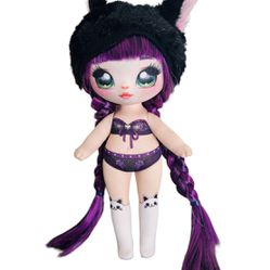 Na Na Na Surprise Doll Purple & Black W/ Kitty Hat