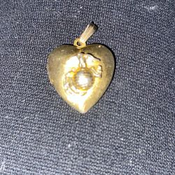 USMC Heart Locket Gold