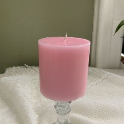 Pink Pillar Candle