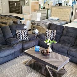 Sofa and Loveseat Draycoll Slate Reclining Living Room Set