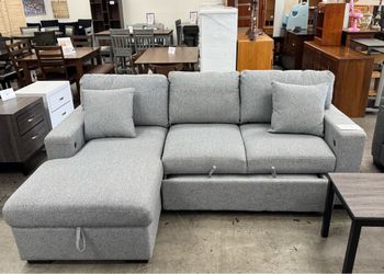 BRAND NEW Sleeper Sofa, Shelves, USB Port, Storage Chaise, Cup Holders, Sofa Bed