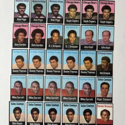 1972 NFLPA Fabric Card Lot Of 30 Staubach RC O.J. Simpson Sayers Greene