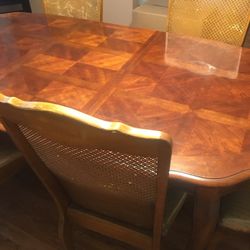 Dining table with six chairs