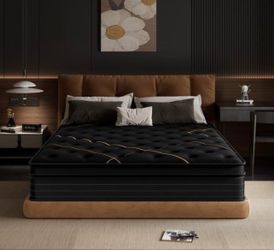 12”Full size Medium Gel Memory Foam Mattress with Pocket Spring Hybrid Mattress, Medium Comfort, Breathable & Durable, for Comfortable Sleep &Black