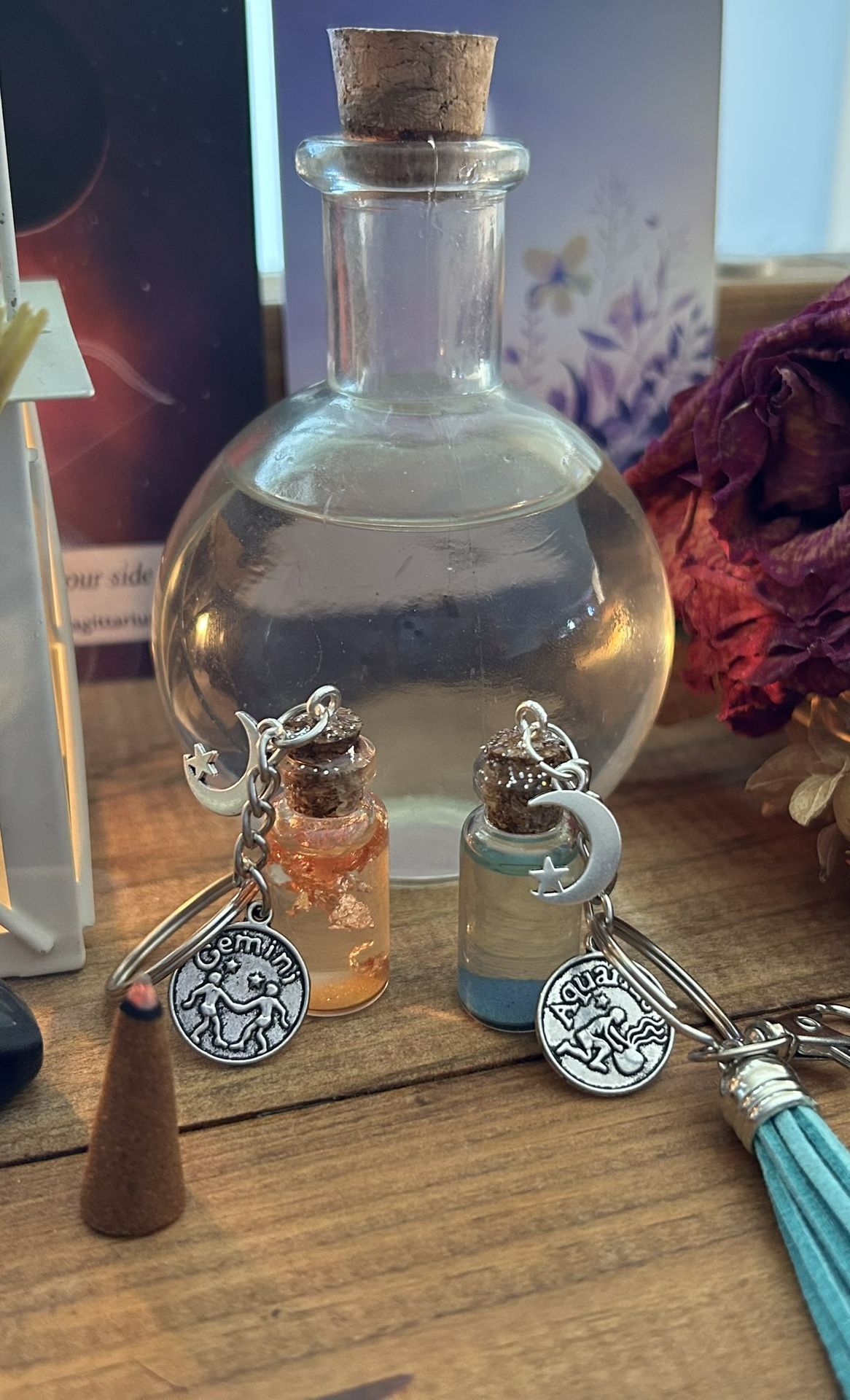 Moon Water Zodiac Keychain
