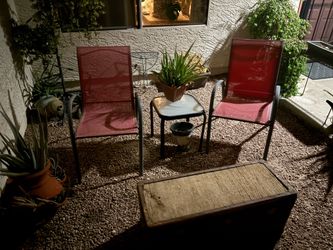 2 Red Mesh Outdoor Patio Chair
