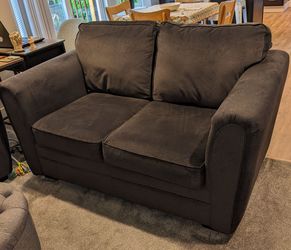 Gray sofa and loveseat