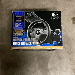Logitech Driving Force Pro Steering Wheel Pedals w Power Cord PC PS2 PS3 open box