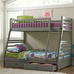Ashton Grey Twin-over-full Bunk Bed