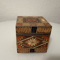 Trinket Box SMALL Wood Box Intricate Inlay Design