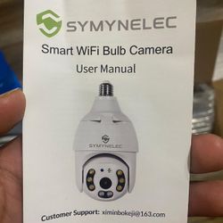 Light Bulb Security Camera, SYMYNELEC 355 Degree Pan/Tilt Panoramic IP Camera, 2.4GHz WiFi 1080P Smart Home Surveillance Cam with Motion Detection Ala